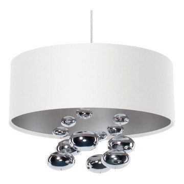 Пендант на кабел BUBBLE 1xE27/60W/230V Ø 50 см, бял