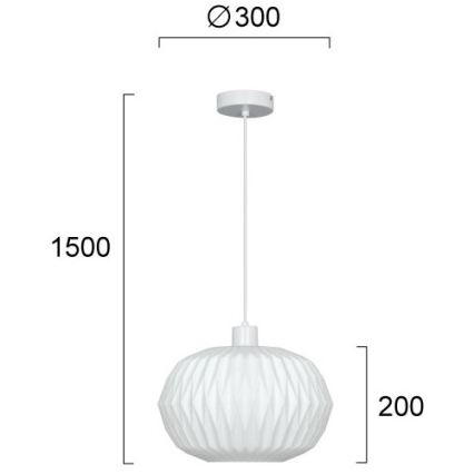 Пендант на кабел CARSON 1xE27/40W/230V бял
