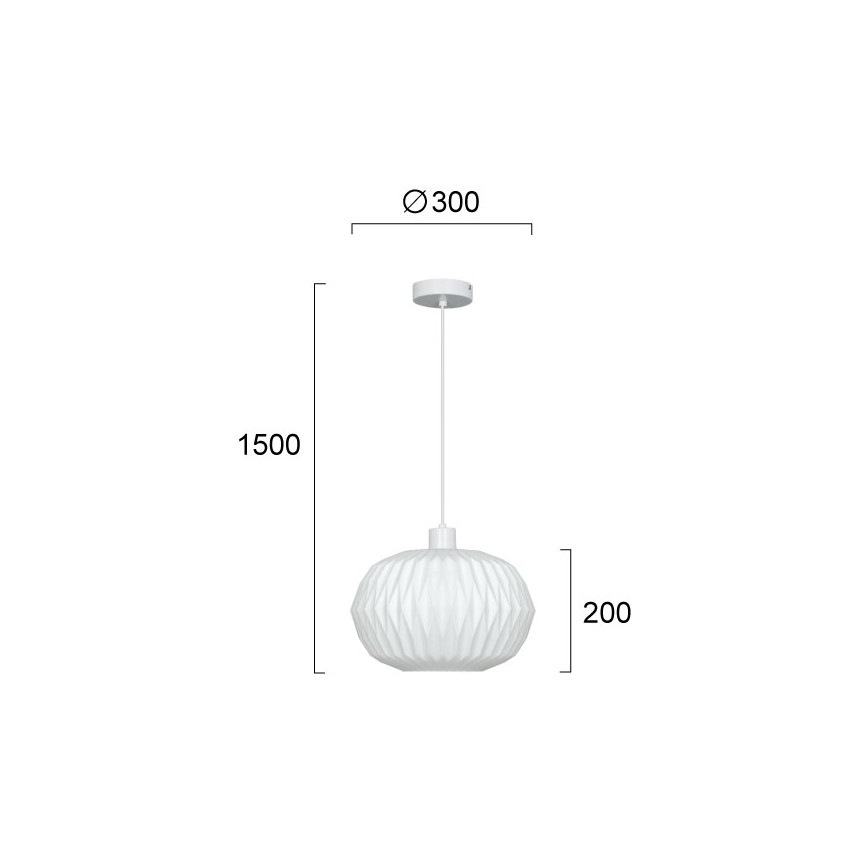Пендант на кабел CARSON 1xE27/40W/230V бял
