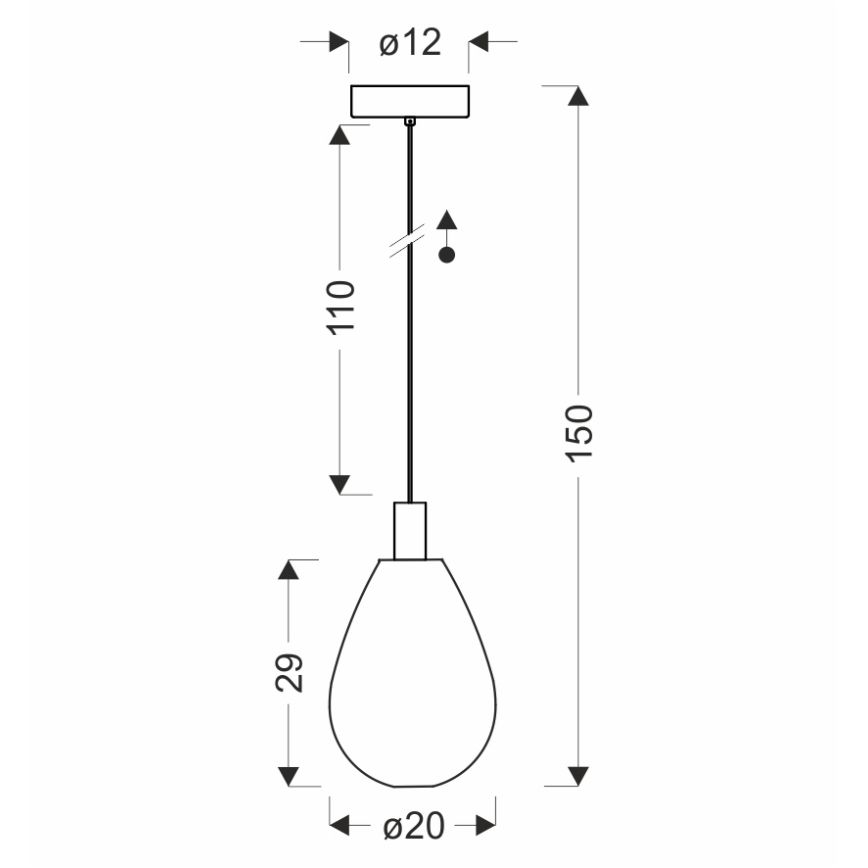Пендант на кабел DENSO 1xG9/5W/230V, Ø 20 cm, черен хром