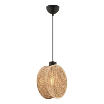 Pендант на кабел DRUM 1xE27/60W/230V кафяв