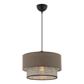 Пендант на кабел ECHO 1xE27/60W/230V кафяв/сив