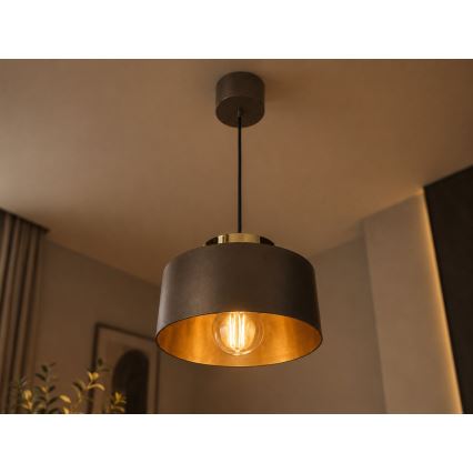 Пендант на кабел IGNIA 1xE27/60W/230V кафяв/златист