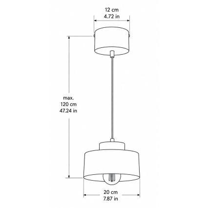 Пендант на кабел IGNIA 1xE27/60W/230V кафяв/златист