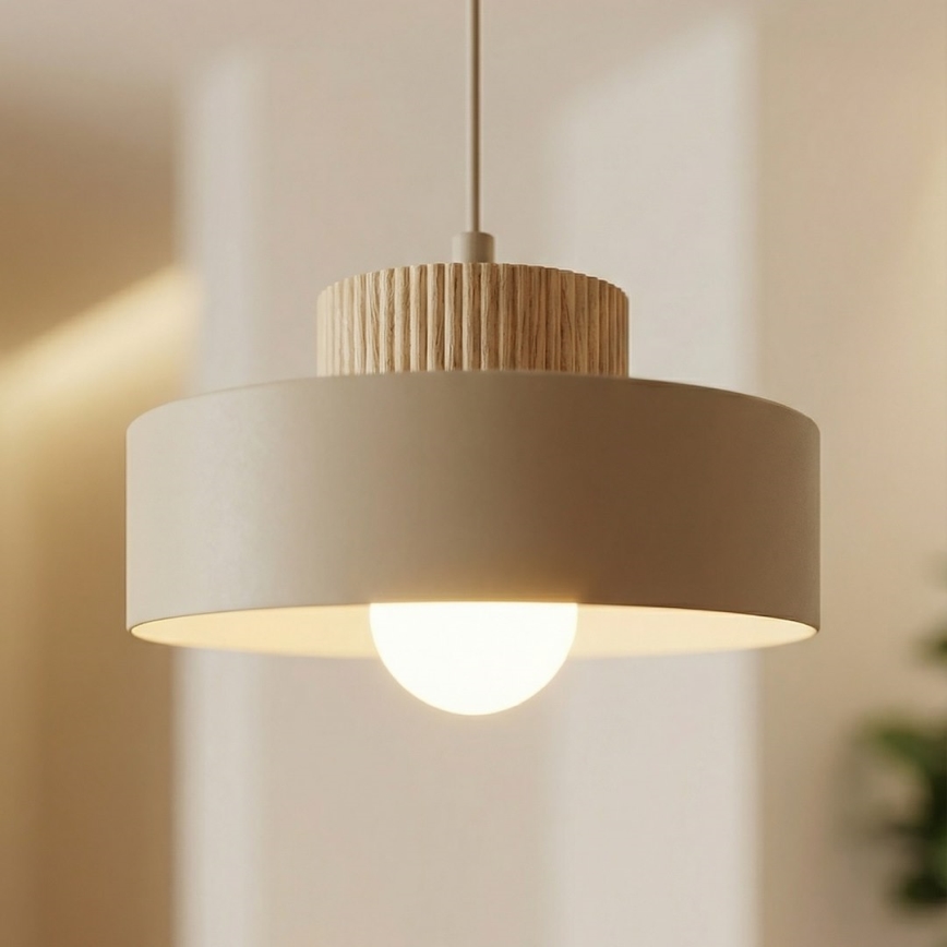 Пендант на кабел KIVI 1xE27/15W/230V бежов