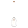 Пендант на кабел OVELLA 1xE27/15W/230V Ø 25 см кремав/бор