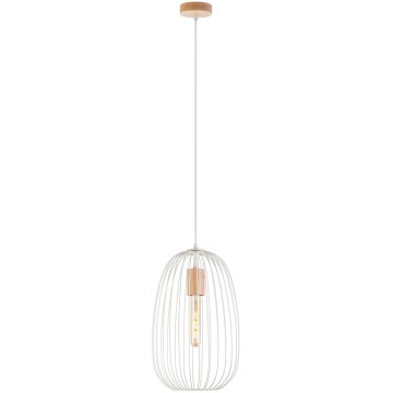 Пендант на кабел OVELLA 1xE27/15W/230V Ø 25 см кремав/бор