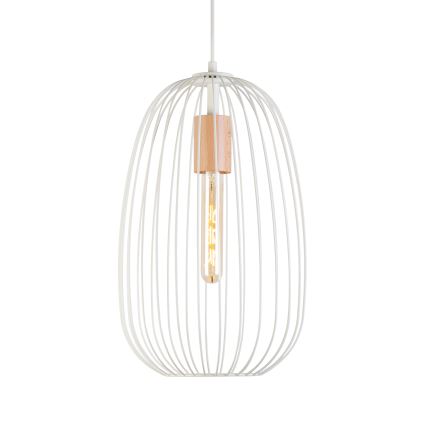 Пендант на кабел OVELLA 1xE27/15W/230V Ø 25 см кремав/бор