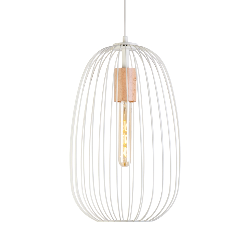 Пендант на кабел OVELLA 1xE27/15W/230V Ø 25 см кремав/бор