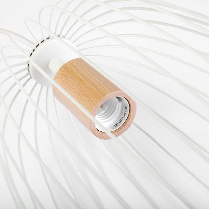 Пендант на кабел OVELLA 1xE27/15W/230V Ø 25 см кремав/бор
