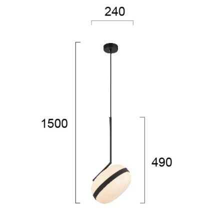 Пендант на кабел PALMA 1xE27/40W/230V черен