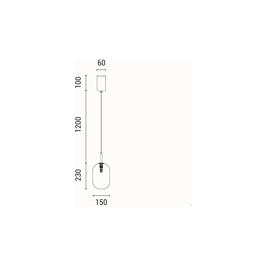 Пендел 1xE14/25W/230V прозрачен Ø 15 см