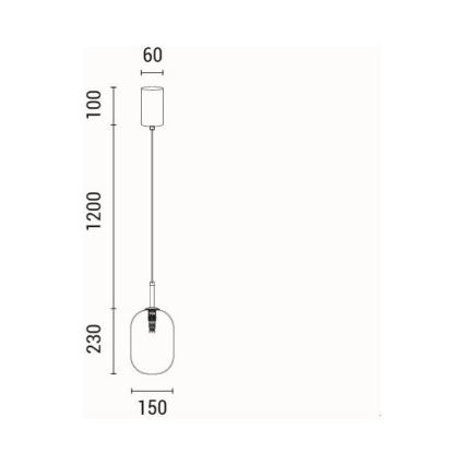 Пендел 1xE14/25W/230V прозрачен Ø 15 см