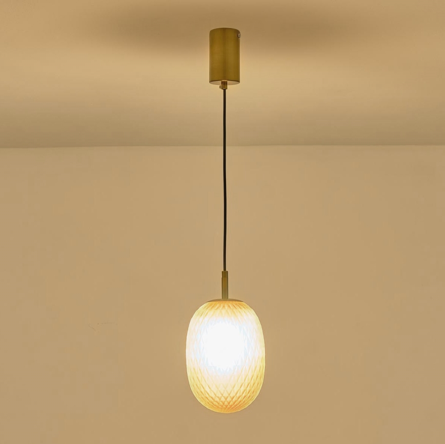 Пендел 1xE14/25W/230V кафяв Ø 15 см