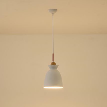 Пендел 1xE27/15W/230V бял Ø 19,5 см