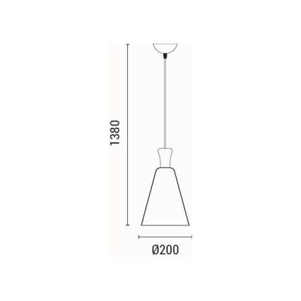 Пендел 1xE27/15W/230V бял Ø 20 см