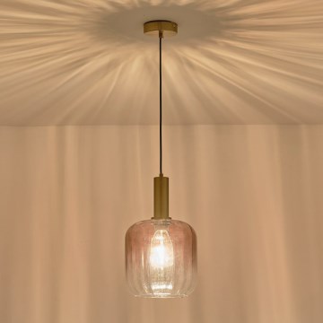 Пендел 1xE27/15W/230V червен/опушен Ø 20 см