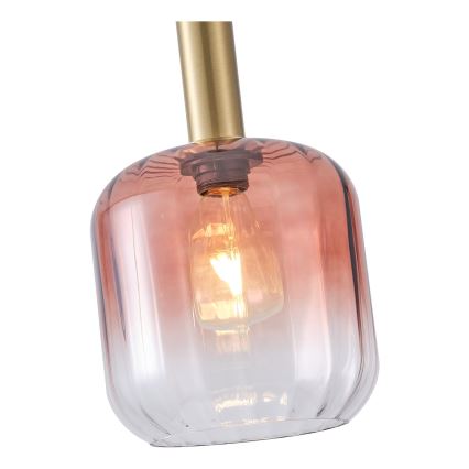 Пендел 1xE27/15W/230V червен/опушен Ø 20 см