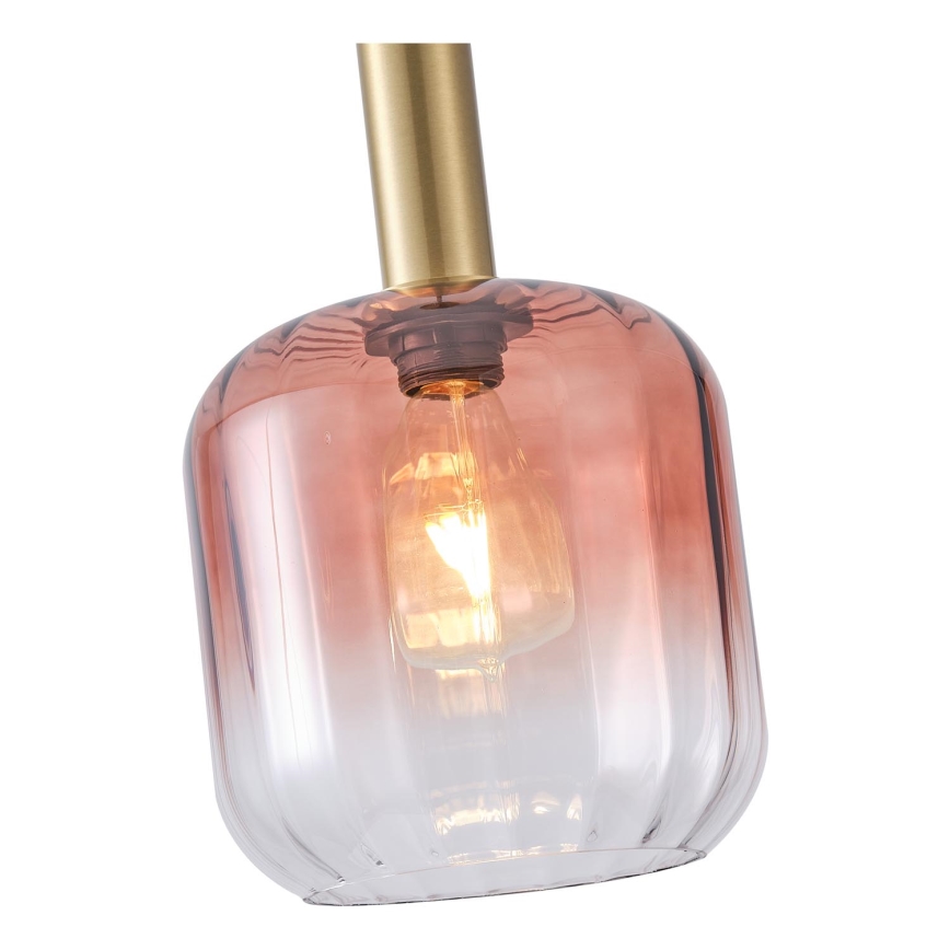 Пендел 1xE27/15W/230V червен/опушен Ø 20 см