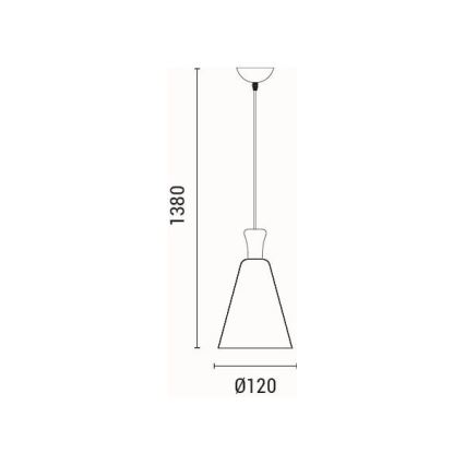 Пендел 1xE27/15W/230V сив Ø 20 см