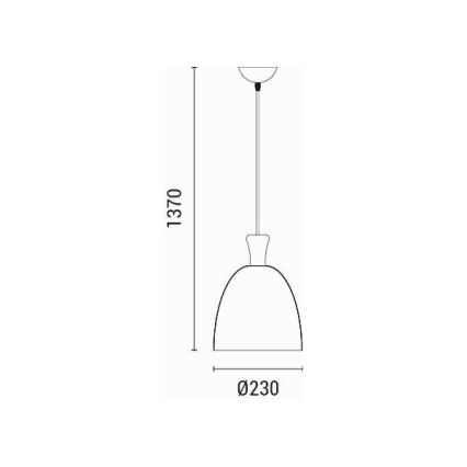 Пендел 1xE27/15W/230V сив Ø 23 см