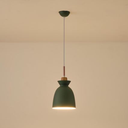 Пендел 1xE27/15W/230V зелен Ø 19,5 см
