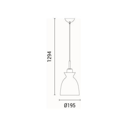 Пендел 1xE27/15W/230V зелен Ø 19,5 см
