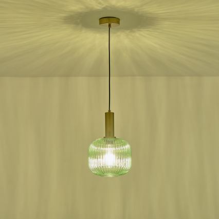 Пендел 1xE27/15W/230V зелен Ø 20 см