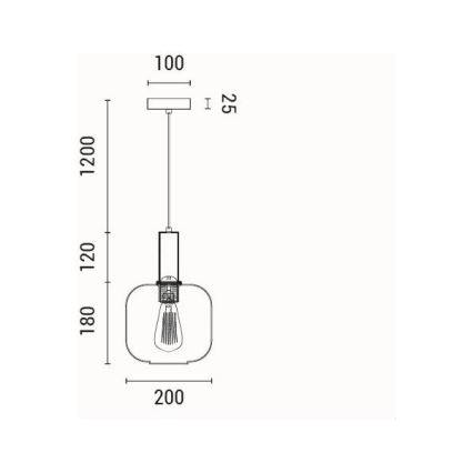 Пендел 1xE27/15W/230V зелен Ø 20 см