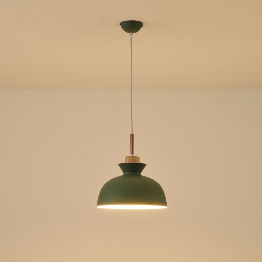 Пендел 1xE27/15W/230V зелен Ø 28 см
