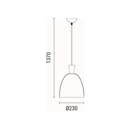 Пендел 1xE27/15W/230V жълт Ø 23 см