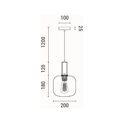 Пендел 1xE27/15W/230V кафяв Ø 20 см