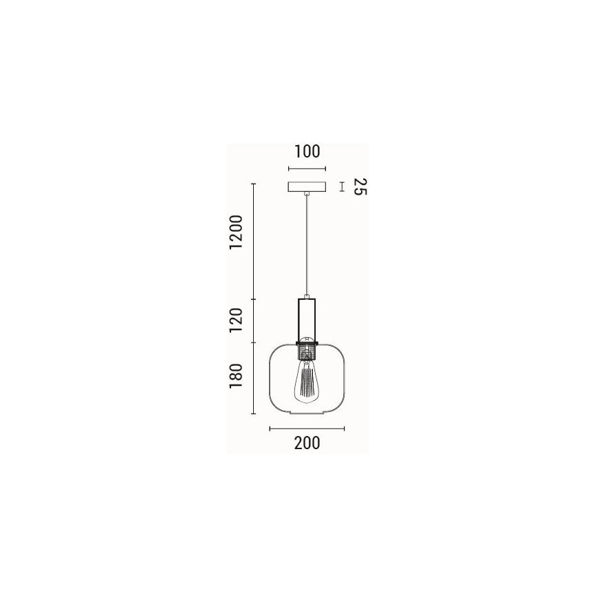 Пендел 1xE27/15W/230V кафяв Ø 20 см
