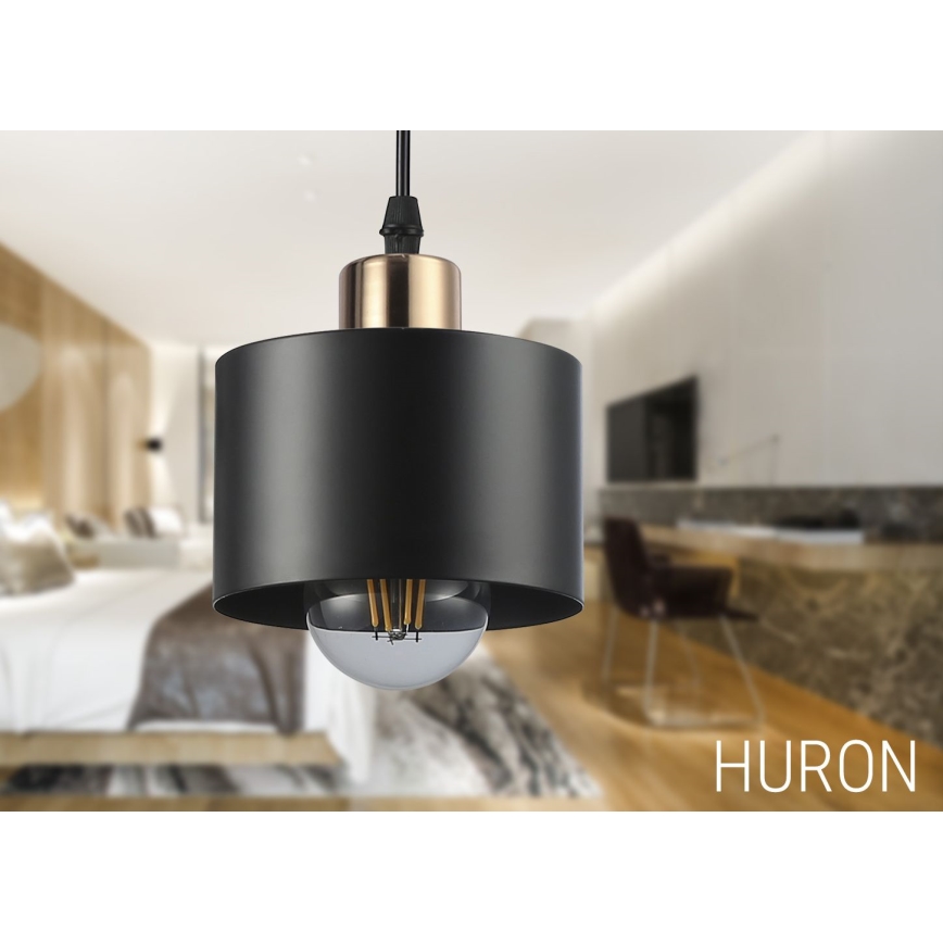 Пендел 1xE27/35W/230V Ø 12 см черен/златист