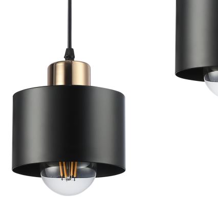 Пендел 1xE27/35W/230V Ø 12 см черен/златист