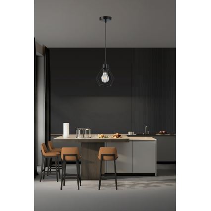 Пендел 1xE27/35W/230V Ø 18 см черен