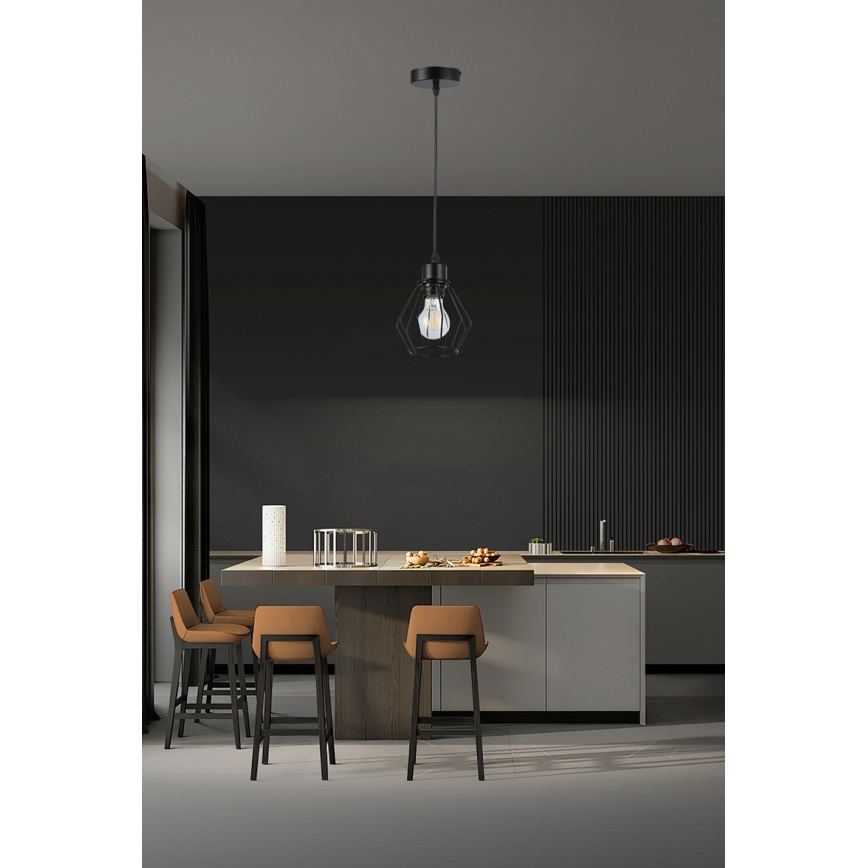 Пендел 1xE27/35W/230V Ø 18 см черен