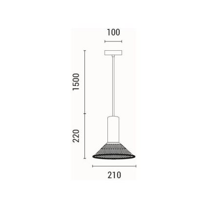 Пендел 1xE27/40W/230V черен