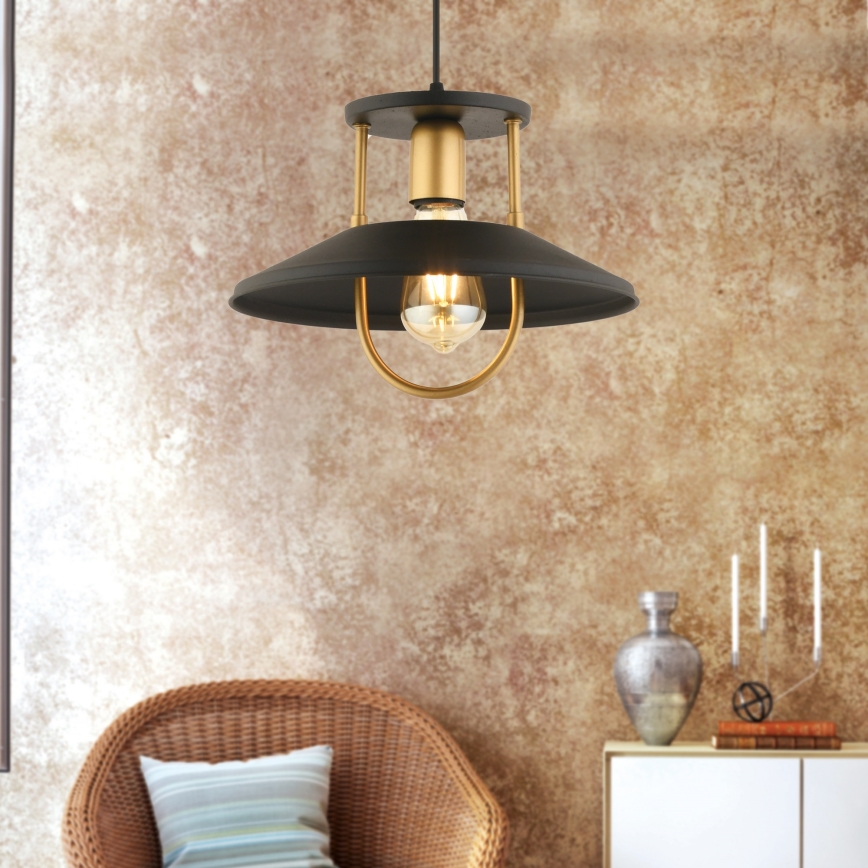 Пендел 1xE27/40W/230V черен/златист