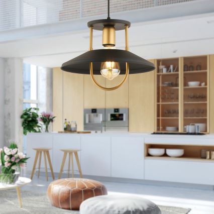 Пендел 1xE27/40W/230V черен/златист