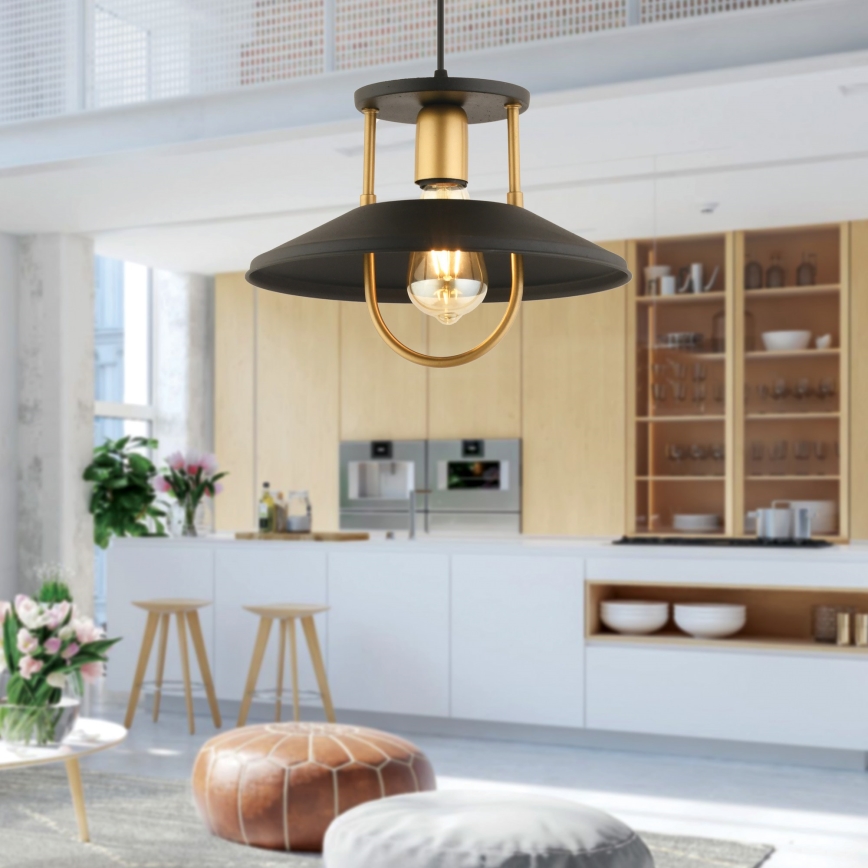 Пендел 1xE27/40W/230V черен/златист