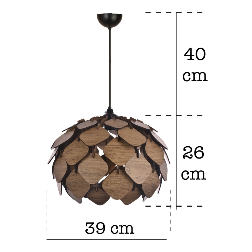 Пендел 1xE27/40W/230V кафяв