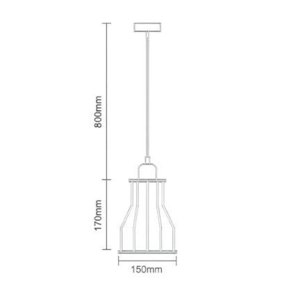 Пендел 1xE27/60W/230V Ø 15 см черен