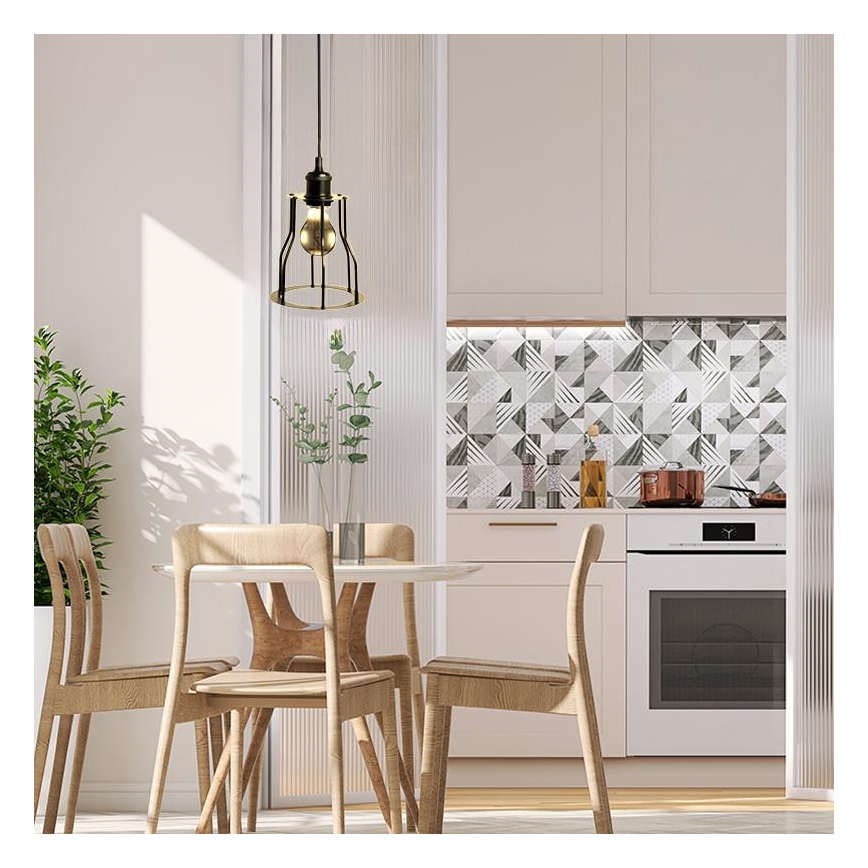 Пендел 1xE27/60W/230V Ø 15 см черен