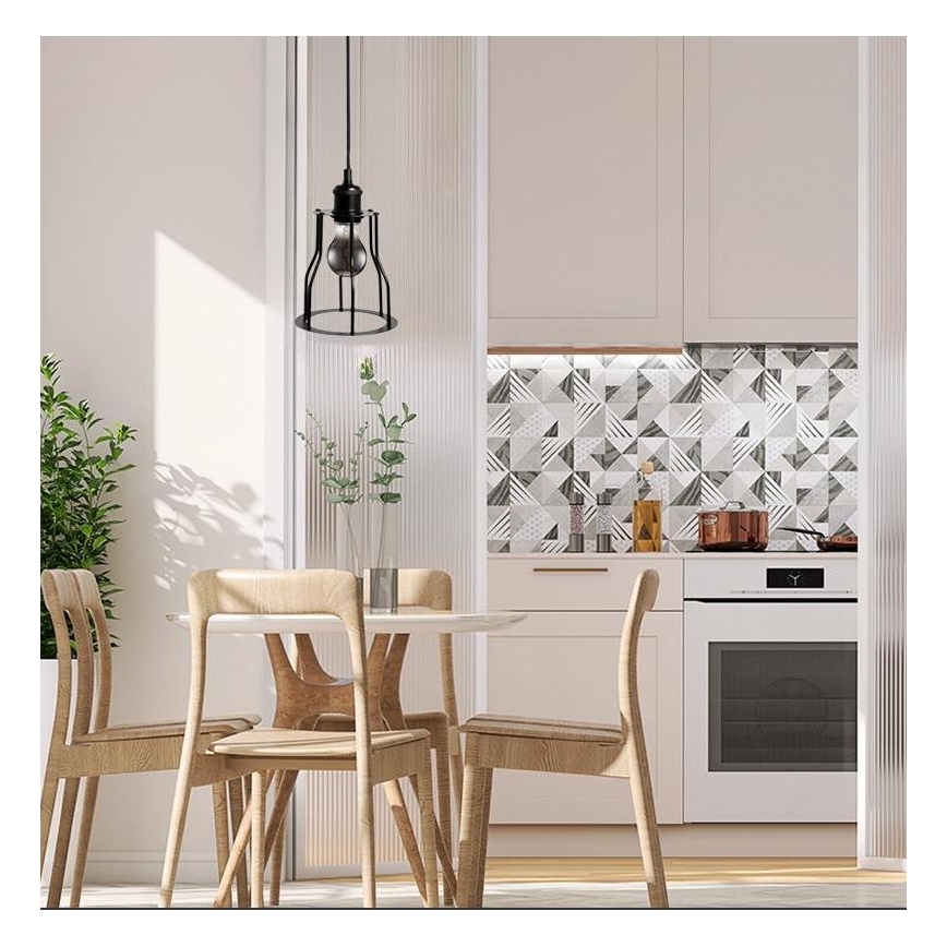 Пендел 1xE27/60W/230V Ø 15 см черен