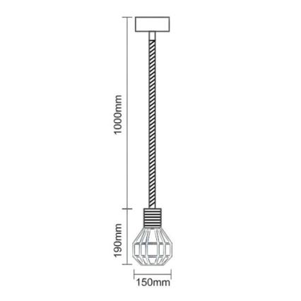 Пендел 1xE27/60W/230V Ø 15 см