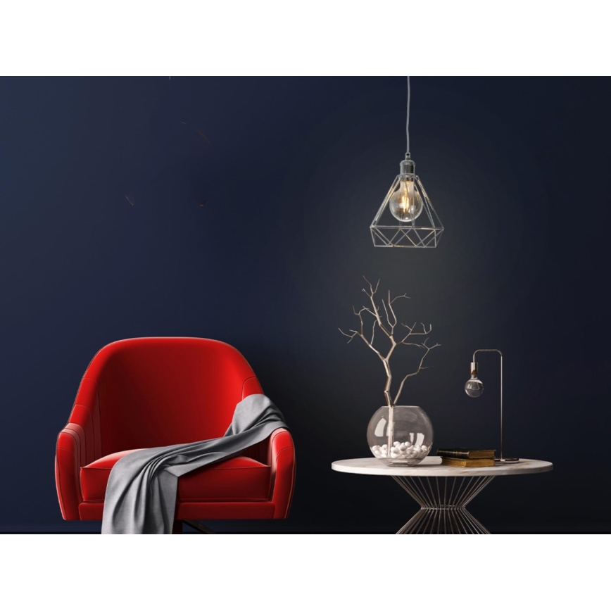 Пендел 1xE27/60W/230V Ø 22 см лъскав хром