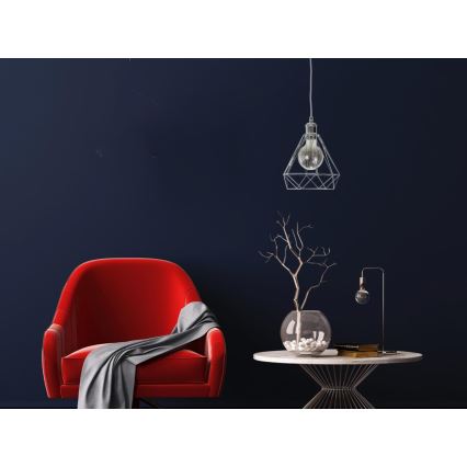Пендел 1xE27/60W/230V Ø 22 см лъскав хром