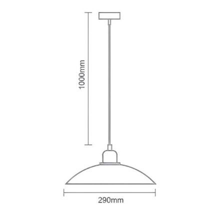 Пендел 1xE27/60W/230V Ø 29 см черен