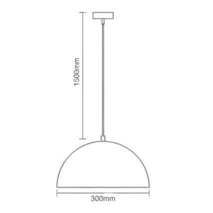 Пендел 1xE27/60W/230V Ø 30 см бял